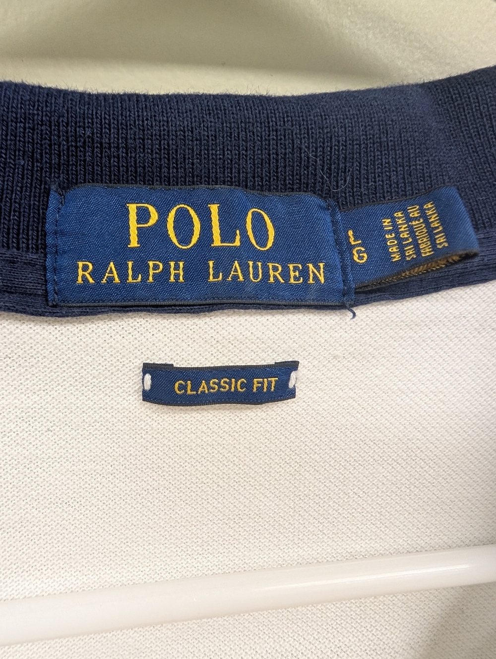 Polo Ralph Lauren Big Pony Crest #1 White Polo w/Blue Contrast L - Picture 5 of 7
